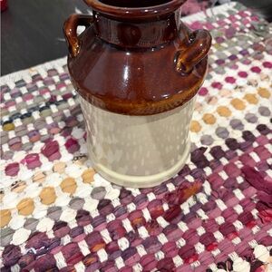 Brown and Cream Ceramic Vase